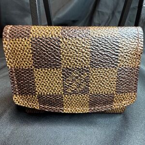 Louis Vuitton Damier Ebene Cufflinks Jewelry Case Unisex